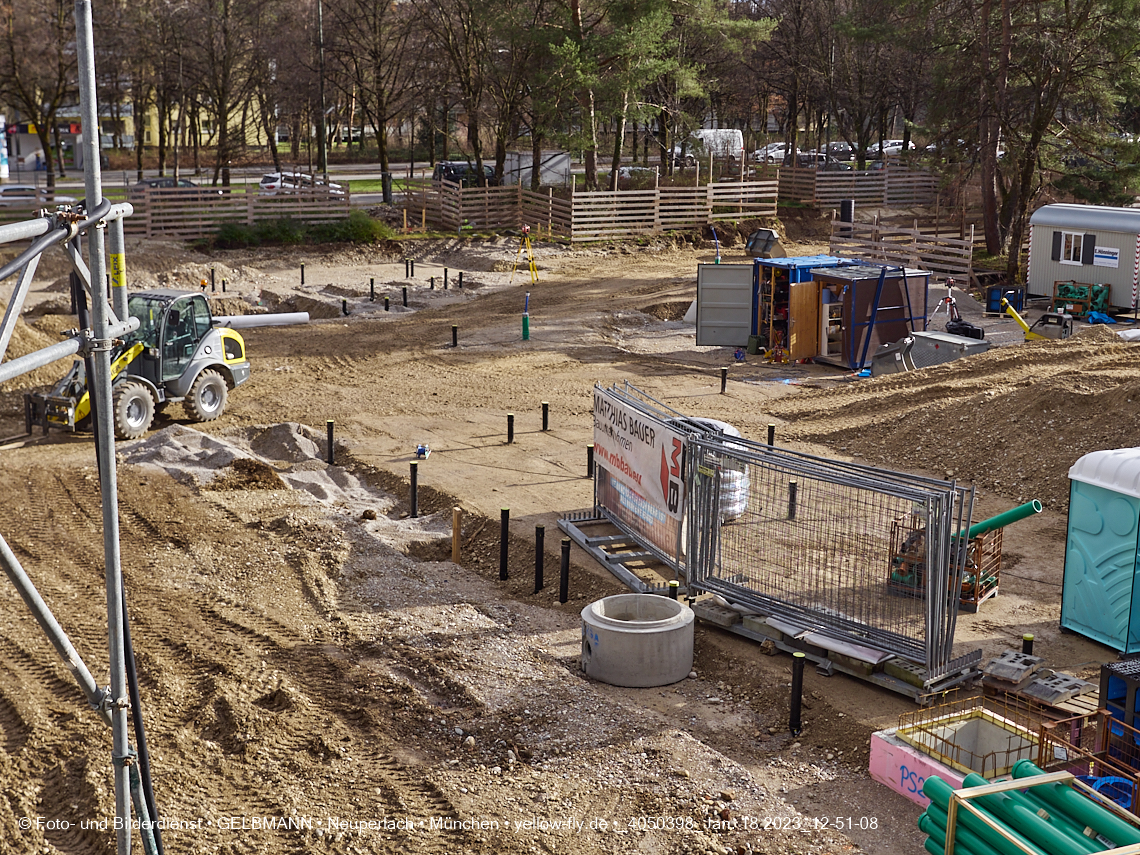 18.01.2023 - Baustelle an der Quiddestraße Haus für Kinder in Neuperlach